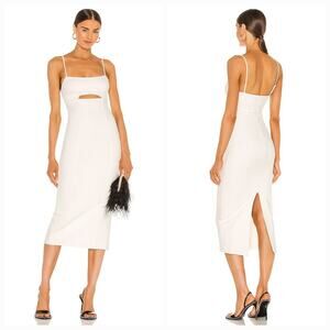 h:ours Enzo Midi Dress in White Small